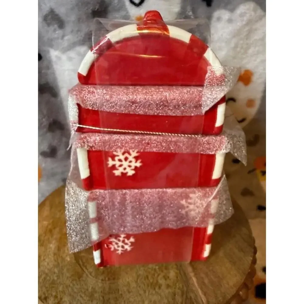 Letters to Santa Stackable Ceramic Measuring Cups Set Holiday NIP